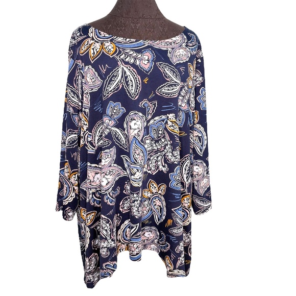 Zac & Rachel Plus Size Paisley Tunic Blouse - Picture 1 of 10